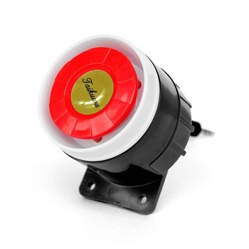 Taikuwu 12V 120dB Káblová mini siréna pre domácu kanceláriu, dielňu, garáž, 3,5mm zástrčka, sada