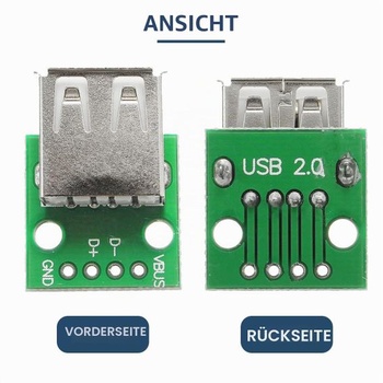 10 kusů adaptérů USB typu A samice na DIP, 2,54 mm, 4pinový USB 2.0 typ A samice na DIP, převodní