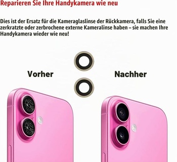 Sada 2 náhradních skel fotoaparátu pro iPhone 16, sada na opravu iPhonu 16