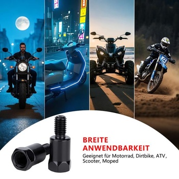 Adaptér zrkadla pre motocykel z pravého závitu M10 na ľavý závit M10; adaptér zrkadla pre skúter z