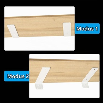 4 ks bílých držáků polic, nástěnné držáky polic 250 mm, úhlové držáky polic, podpěry polic ve tvaru