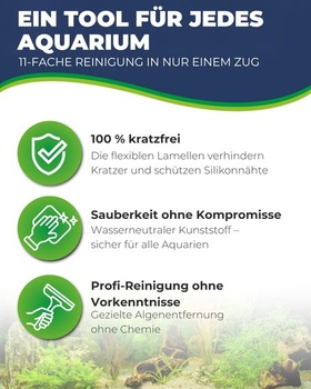 Hobby Aquaristik Alg Devil XL I Čistič skla s 11 flexibilnými čistiacimi čepeľami I Modulárny