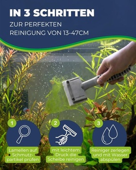 Hobby Aquaristik Alg Devil XL I Čistič skla s 11 flexibilnými čistiacimi čepeľami I Modulárny
