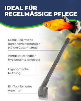 Hobby Aquaristik Alg Devil XL I Čistič skla s 11 flexibilnými čistiacimi čepeľami I Modulárny