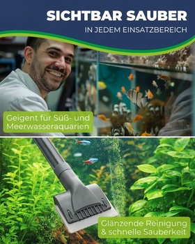 Hobby Aquaristik Alg Devil XL I Čistič skla s 11 flexibilnými čistiacimi čepeľami I Modulárny