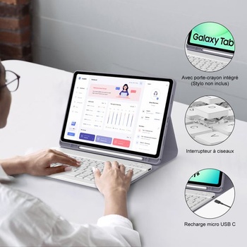 Klávesnica JADEMALL pre Samsung Galaxy Tab A11 Plus 11 palcov 2025, AZERTY, francúzska klávesnica