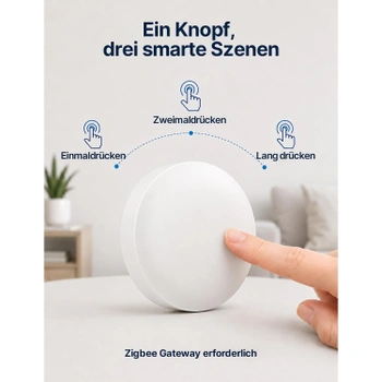 Inteligentné tlačidlo MOES Zigbee 3 scény, čierne