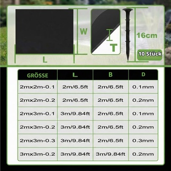Jazierková fólia 3x3 m, HDPE jazierková fólia s hrúbkou 0,2 mm 3x3m - 0,2 mm
