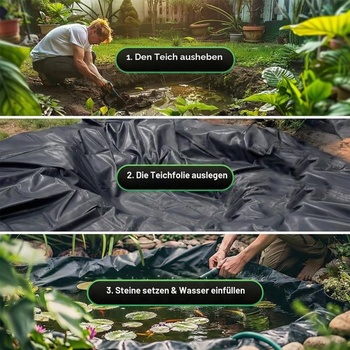 Jazierková fólia 3x3 m, HDPE jazierková fólia s hrúbkou 0,2 mm 3x3m - 0,2 mm