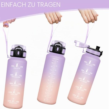 Láhev na vodu HoneyHolly, motivující a nepropustná, 1,5 l, láhev na vodu s časovou značkou,