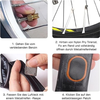 Súprava na opravu bicykla, odnímateľná súprava náradia na bicykel 17 v 1, súprava na opravu bicykla,