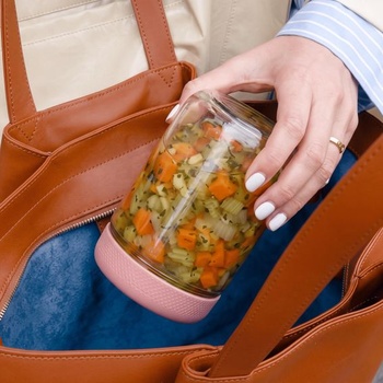 Pohár Chelo s viečkami, vzduchotesné, stohovateľné, bez BPA, sada 4 kusov, 500 ml