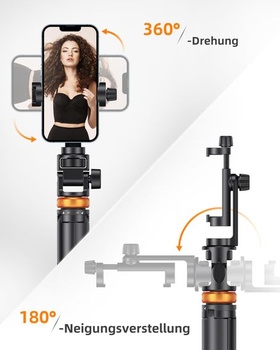 Stativ pro telefon, stativ pro smartphone a selfie tyč s dálkovým ovládáním 158 cm