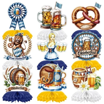 9 dekorácií z plástu na Oktoberfest, bavorské dekorácie na…