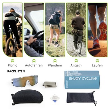 Športové slnečné okuliare, polarizované cyklistické okuliare, ultraľahké, nastaviteľné nosné opierky,