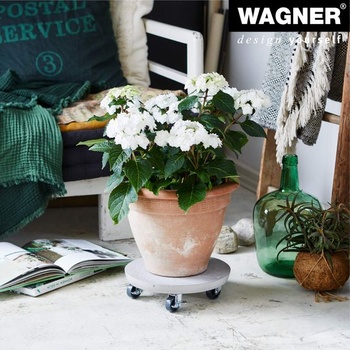 WAGNER Kameň na kvetináče Ø 28 x 7,5 cm | Kvetinový stojan na vonkajšie aj vnútorné použitie |