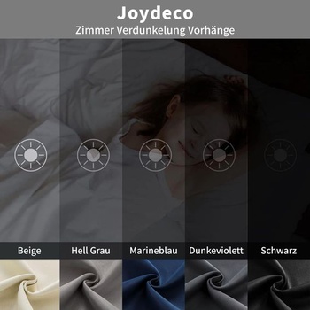 Zatemňovacie závesy Joydeco s pútkami, skryté šedé, V 158 x Š 106 cm (balenie 2 kusov)