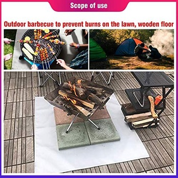 Protipožární deka ze skelných vláken, nouzový bezpečnostní kryt pro venkovní gril, kuchyň, krb,