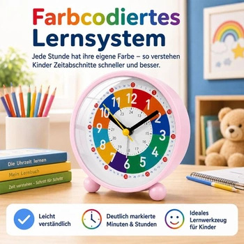 Budík YeahBoom pro děti začínající školou, dětský budík s nočním světlem
