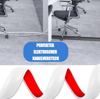 Samolepicí kabelový kanál - Flexibilní půlkulatý kryt kabelu 3 m x 2 cm, půlkulatý kryt kabelu,