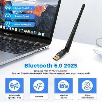 Bluetooth 5.3 adaptér s dlouhým dosahem přenosu pro Windows 11/10/8.1 PC