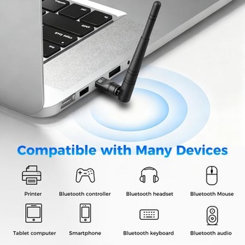 Bluetooth 5.3 adaptér s dlhým dosahom prenosu pre Windows 11/10/8.1 PC