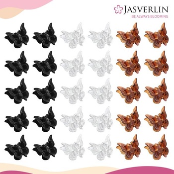 JASVERLIN Mini klipsy ve tvaru motýlů, příslušenství k drápkům 50 kusů