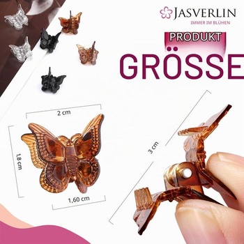 JASVERLIN Mini klipsy ve tvaru motýlů, příslušenství k drápkům 50 kusů