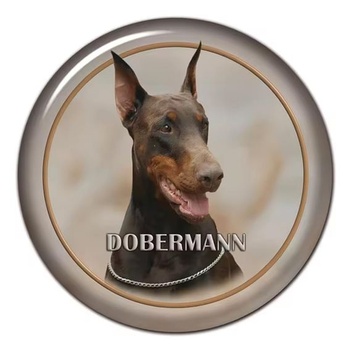 Samolepka na auto s dobermanom, okrúhla, vodotesná, reflexná, dekoratívna vinylová samolepka na auto,