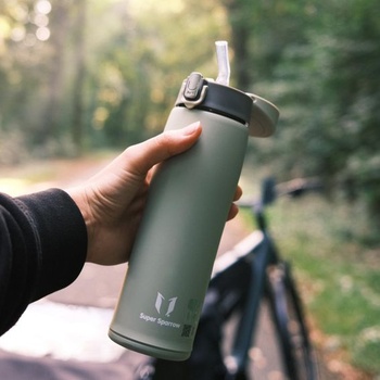 Fľaša na pitie Super Sparrow z nerezovej ocele 18/8 - 500 ml - bez BPA, nepriepustný termohrnček, fľaša