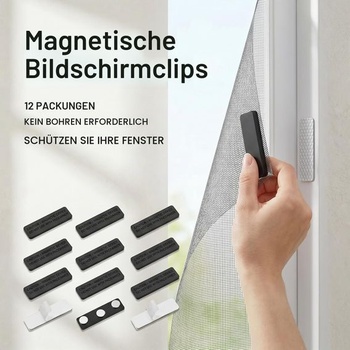 Magnetické sieťky proti hmyzu na okná, 12dielne klipy na sieťky proti hmyzu, Magnety na okná sa