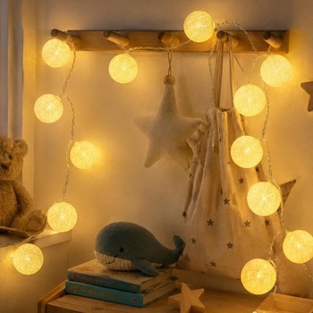 YeahBoom LED reťazové svetelné gule, 300 cm, 20 LED reťazových gulí, biele, 3 m, 20 LED