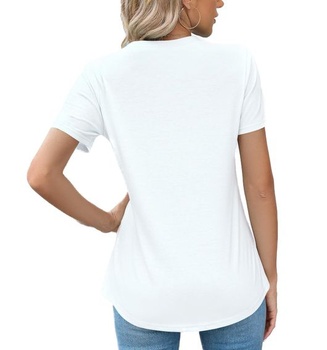 Dámské tričko, kulatý výstřih, plisované, elegantní top, ležérní, volné, tunika s krátkým rukávem,