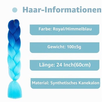 Syntetické vlasy na zaplétání, Snadné zaplétání, Přednatažené prodlužování copů, Královská