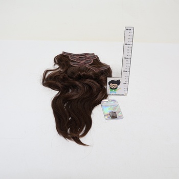FESHFEN Clip-in predlžovanie vlasov, 60 cm, 4 kusy dlhých vlnitých predlžovanie vlasov, syntetické