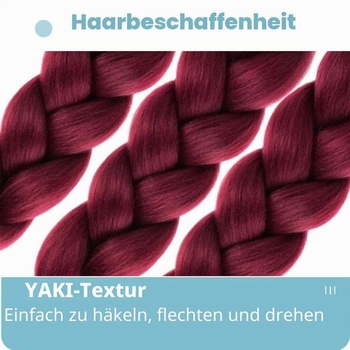 Vínové syntetické vlasy na zaplétání 24 palců 1 ks Easy Jumbo Braid předpjaté prodloužení Vlasy na