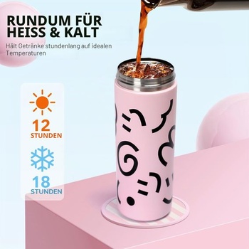 Cestovní hrnek z nerezové oceli s brčkem, 600 ml/20 oz. Nepropustný, opakovaně použitelný hrnek na