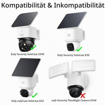 Rohový držiak kompatibilný s Eufy Security SoloCam S340 E30 E42, držiak kamery z nerezovej ocele s