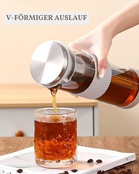 Kávovar JanYoo Cold Brew 800ml, sklenená kanvica s filtrom a hubičkou z nerezovej ocele 304,