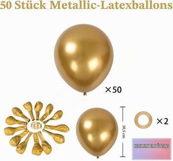Zlaté metalické balóniky, 52 kusov 12-palcových zlatých balónikov k narodeninám, zlaté latexové héliové