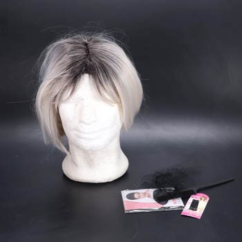Paruka Webshaiy stříbrná 32 cm