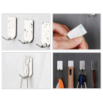 8dílné samolepicí háčky na ručníky do koupelny, kuchyňské háčky, vodotěsné háčky z nerezové oceli,