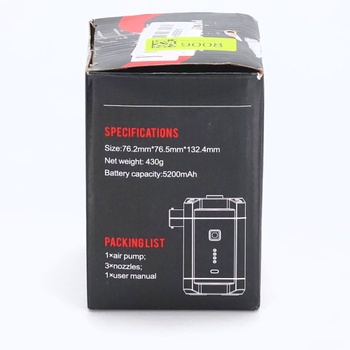 Elektrické vzduchové čerpadlo, dobíjacie batérie 5200 mAh, prenosné vzduchové čerpadlo s 3
