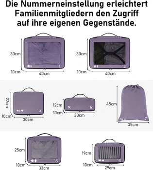 Organizér ECOHUB fialové 7 ks