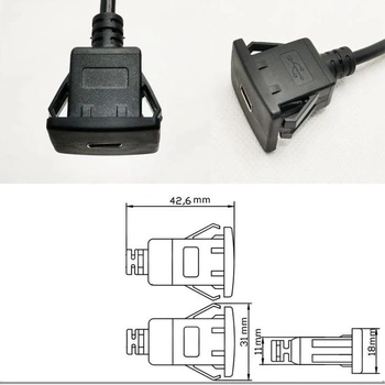 Prodlužovací kabel AUX USB samec-samice, 1 m, pro auto, nákladní auto, loď, motocykl, palubní desku