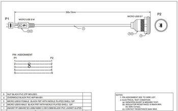 Kulatý prodlužovací kabel Micro-USB na Micro-USB, datový kabel USB, 30 cm, do pouzder