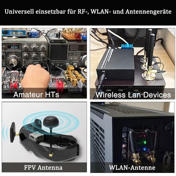 Sada 2 uhlových adaptérov pre satelitné pripojenie, 135 ° uhlový adaptér RP-SMA samec-samica,