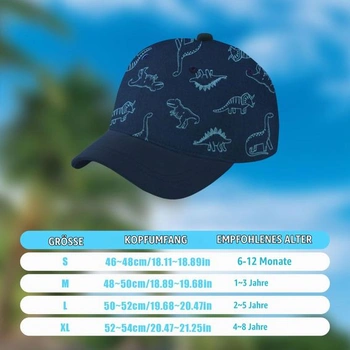 Dětská baseballová čepice, baseballová čepice s dinosauřím vzorem, dětská sluneční čepice,