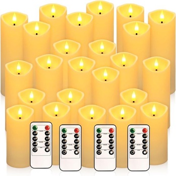 Ivroy LED stĺpikové sviečky, bezplamenné, na batérie, s…
