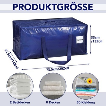 Dntorx 4-balenie 90l sťahovacích tašiek, veľké úložné tašky, modré
